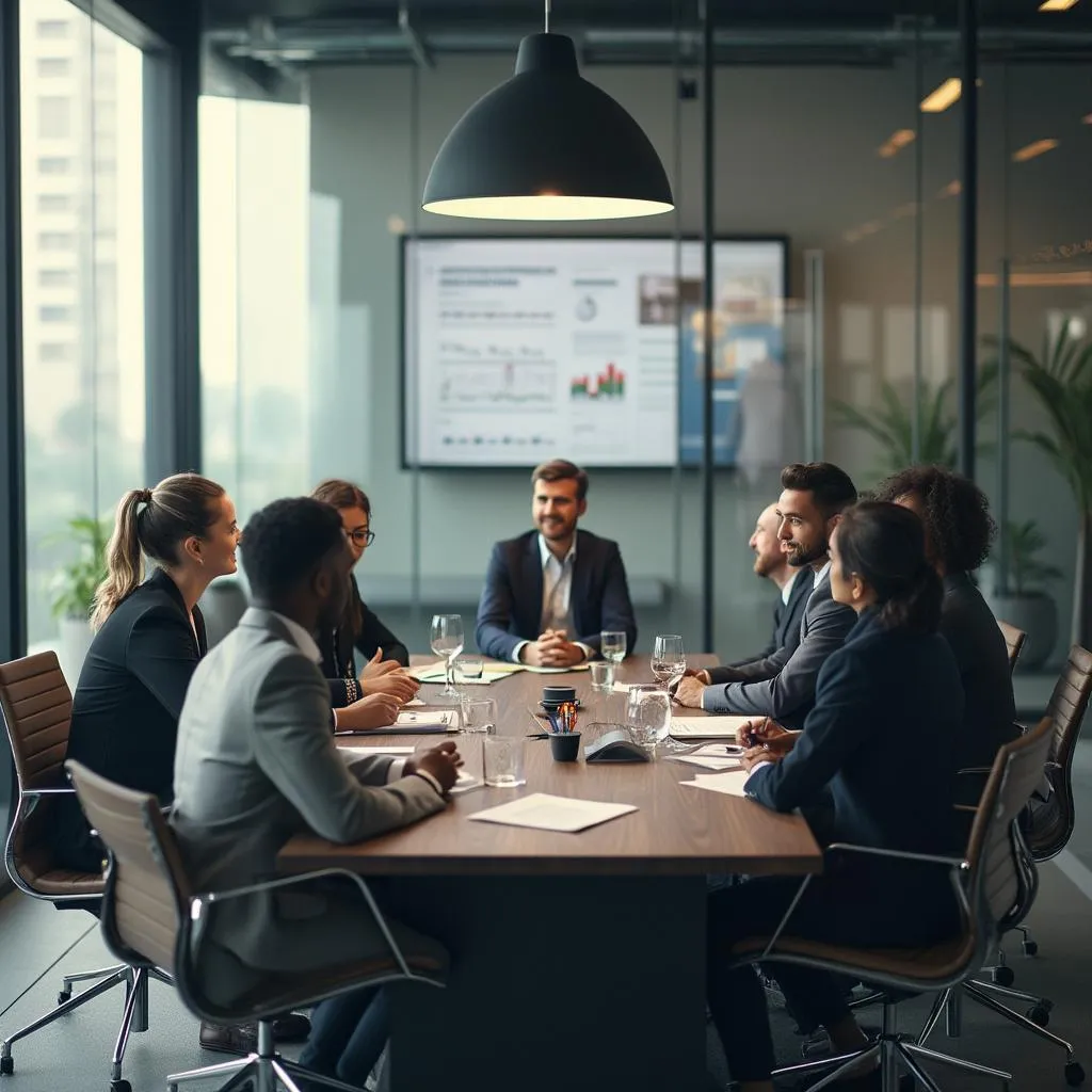 Reunión de equipo de FinanConsult